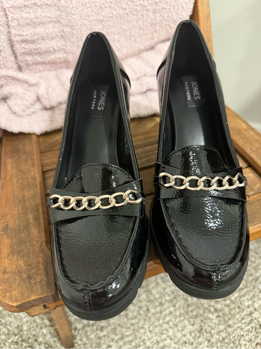 Jones New York Cyrena Black Patent Chain Loafers 7.5M - Picture 12 of 16
